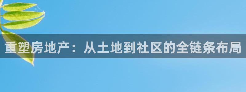 和记怡情视频在线官网：重塑房地产：从土地到社区的全链条布局