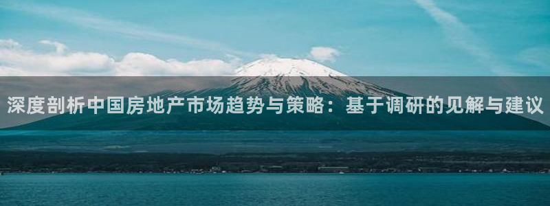 和记娱安全h88285官网：深度剖析中国房地产市场趋势与策略